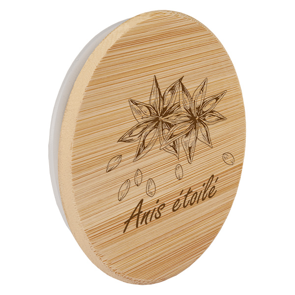 Couvercle en bois "anis étoilé" pour WECK RR60