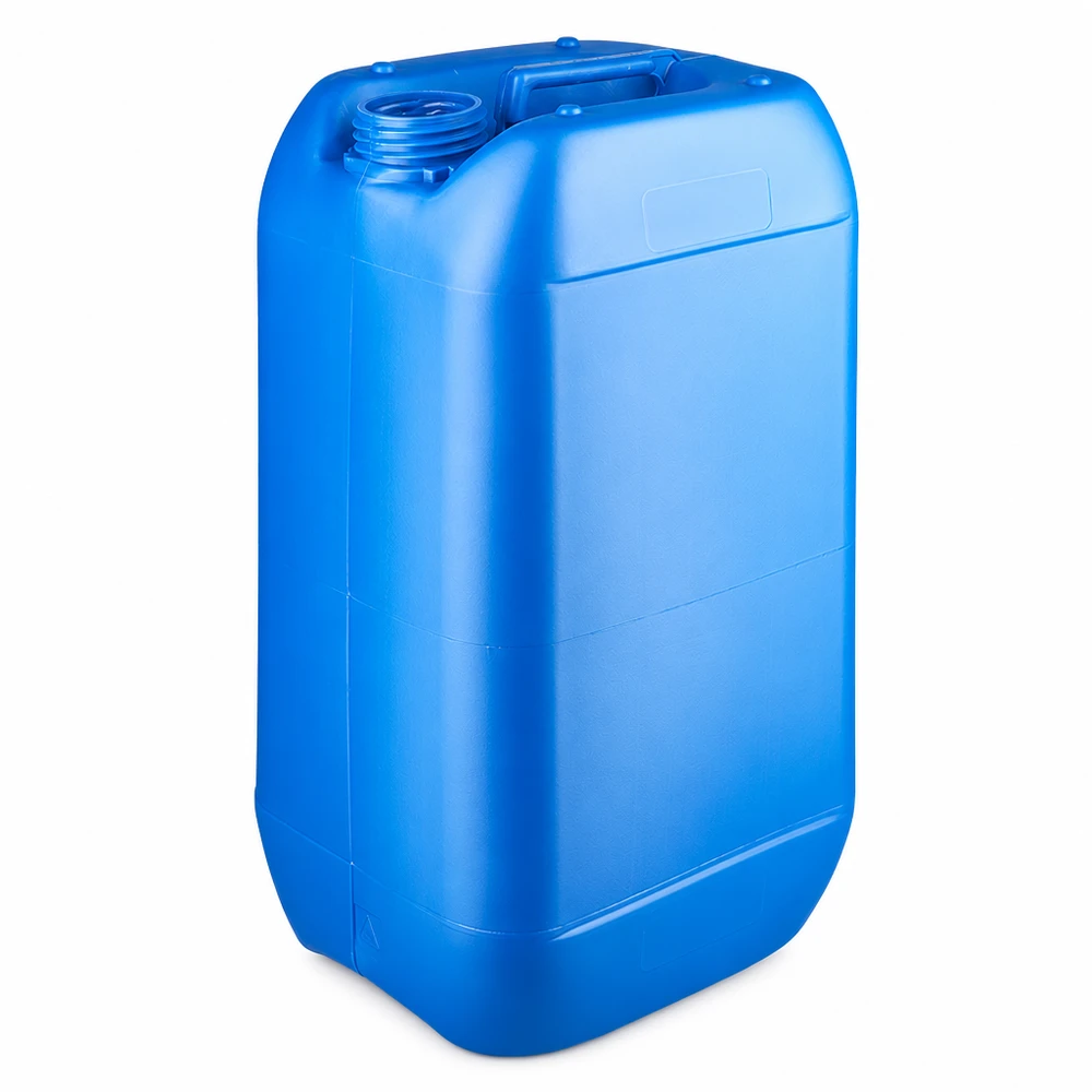 Bidón 15 litros azul sin tapa Bidón de plástico azul de 15 litros sin tapón, fabricado en HDPE, para el almacenamiento seguro de líquidos
