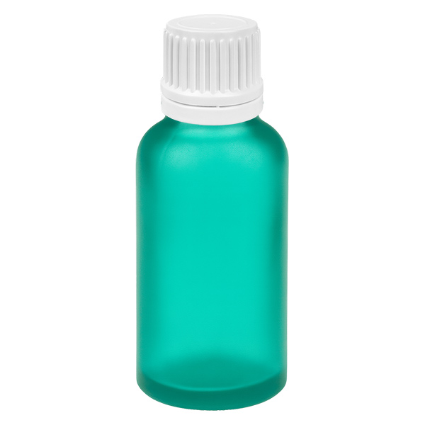Frasco cuentagotas de 30 ml con tapón inviolable blanco de 0,7 mm GreenLine UT18/30 Frasco cuentagotas de 30 ml con tapón inviolable blanco de 0,7 mm GreenLine UT18/30