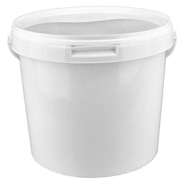 Cubo de plástico polipropileno blanco 5,6L con tapa Cubo de plástico polipropileno blanco 5,6L con tapa