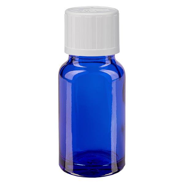 Botella de farmacia azul 10ml tapón de rosca blanco estándar a prueba de niños Botella de farmacia azul 10ml tapón de rosca blanco estándar a prueba de niños