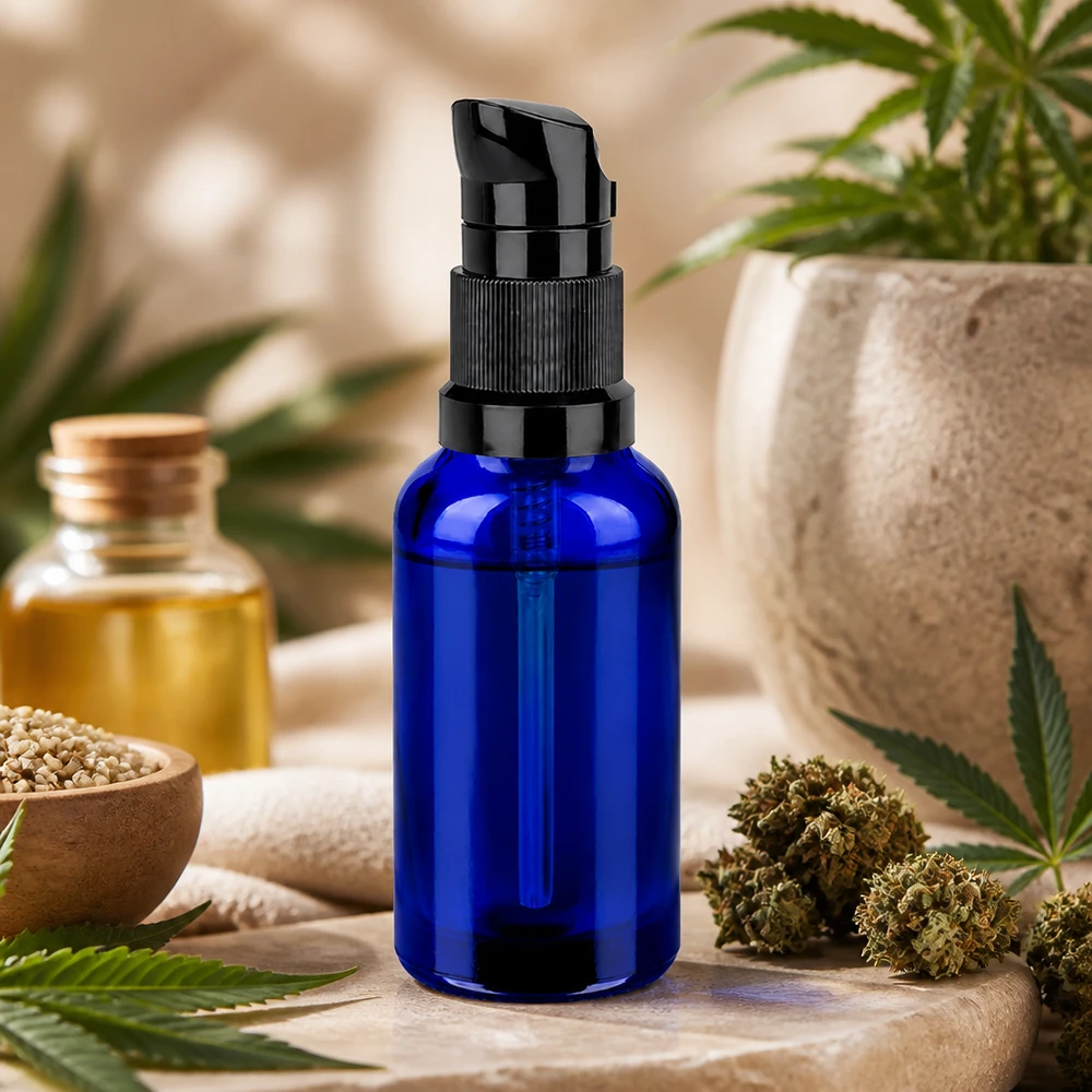 Frasco de cristal de 30 ml con dosificador BlueLine para aplicar fácilmente aceites y esencias