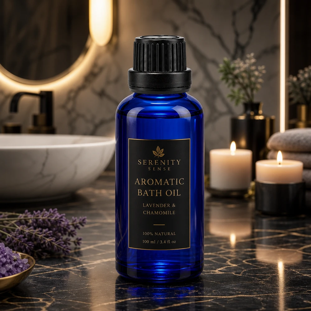 Frasco cuentagotas ApoGlas azul de 30 ml con boquilla de 2 mm para aceite de baño de lavanda y manzanilla