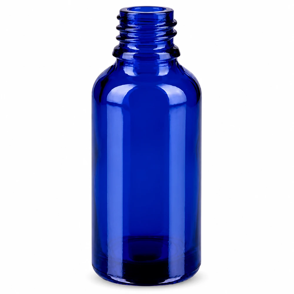 Frasco roll-on 30ml negro tapón estándar BlueLine UT18/30 Frasco roll-on de vidrio 30ml en azul cobalto STD BlueLine UT18/30 para aceites esenciales