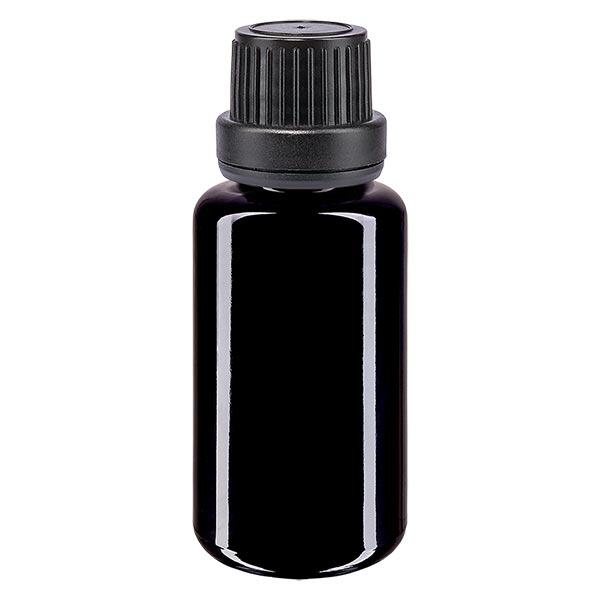 Botella de farmacia violeta 20ml cuentagotas tapon vertedor 2mm negro cierre inviolable Botella de farmacia violeta 20ml cuentagotas tapon vertedor 2mm negro cierre inviolable