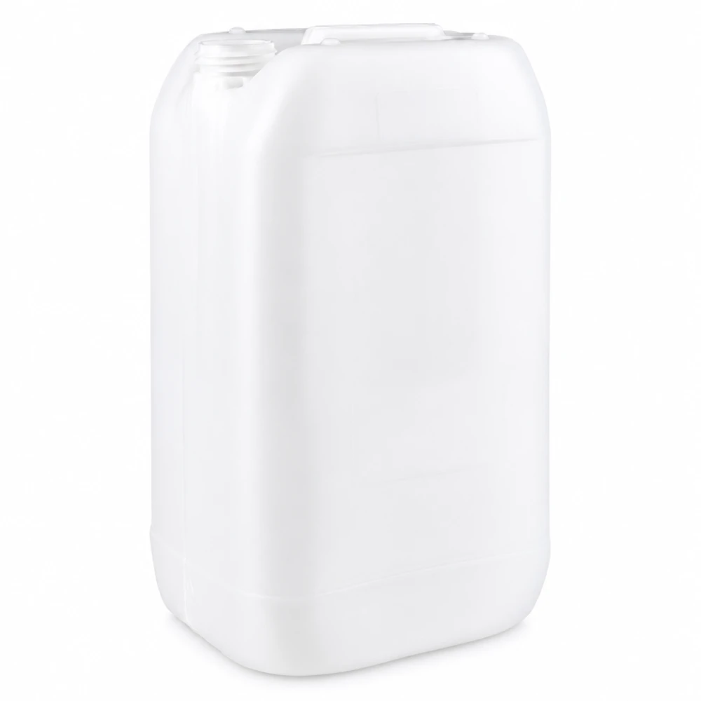 Bidón de plástico blanco de 15 litros sin tapón, fabricado en HDPE, para el almacenamiento seguro de líquidos