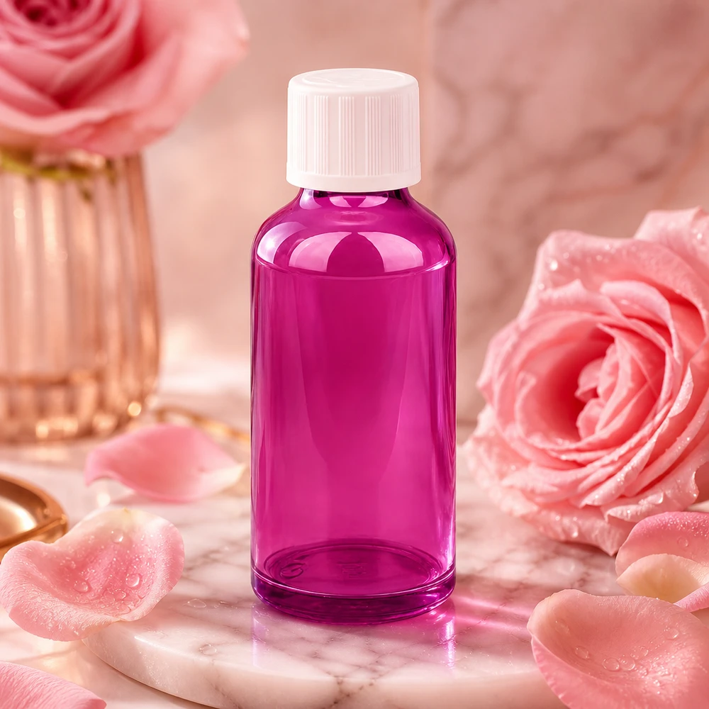 Frasco cuentagotas de 50 ml 1,2 mm blanco estándar a prueba de niños PurpleLine.UT18/50 Frasco cuentagotas morado de 50 ml con tapón STD, ideal para aceites esenciales y productos cosméticos