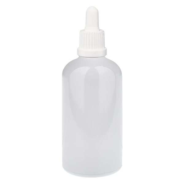 Frasco con pipeta de 100 ml blanco, tapón de seguridad WhiteLine UT18/100 Frasco con pipeta de 100 ml blanco, tapón de seguridad WhiteLine UT18/100