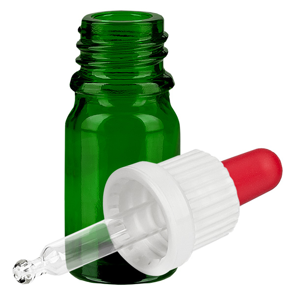 Frasco pipeta 5ml blanco/rojo cierre inviolable GreenLine UT18/5