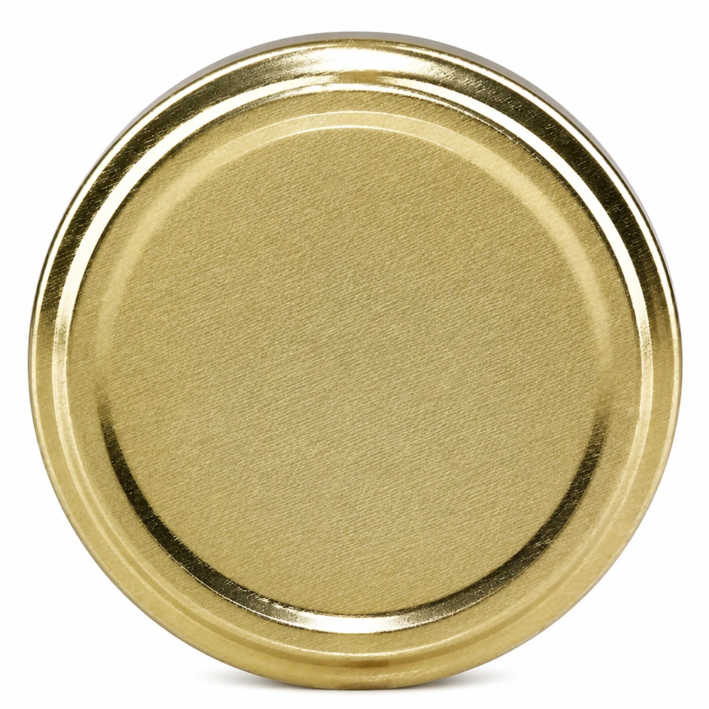 Tapa BasicSeal de 82 mm, color dorado (TO82) UNiTWIST Tapa BasicSeal de 82 mm, color dorado, TO82 UniTwist, vista superior sobre fondo blanco