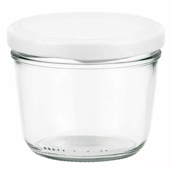 Tarro de cristal de 230 ml con tapa blanca BasicSeal - tarro de cristal para mermeladas y conservas