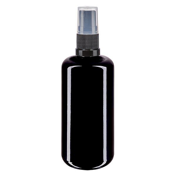 Botella de farmacia violeta 200ml pulverizador negro Botella de farmacia violeta 200ml pulverizador negro