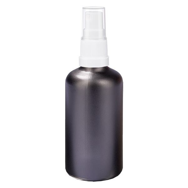 Botella pulverizadora de 100ml con tapón blanco BlackLine UT18/100 Botella pulverizadora de 100ml con tapón blanco BlackLine UT18/100