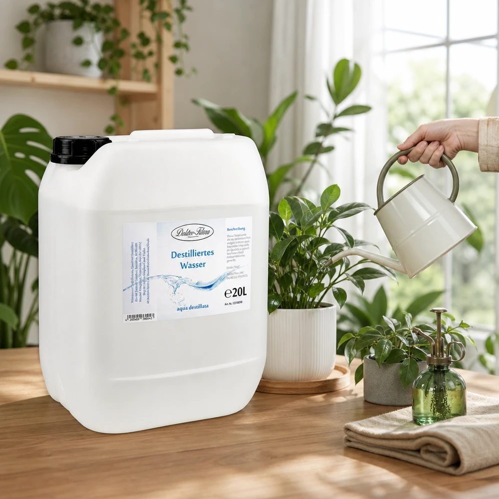 Bidón de 20 litros de agua destilada Doktor-Klaus ideal para el cuidado de las plantas y el riego de jardines