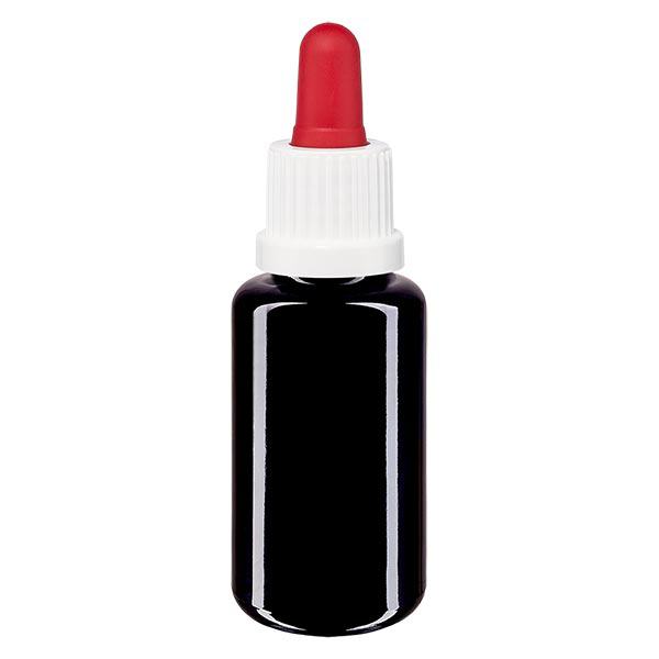 Botella de farmacia violeta 20ml pipeta blanco/rojo cierre inviolable Botella de farmacia violeta 20ml pipeta blanco/rojo cierre inviolable
