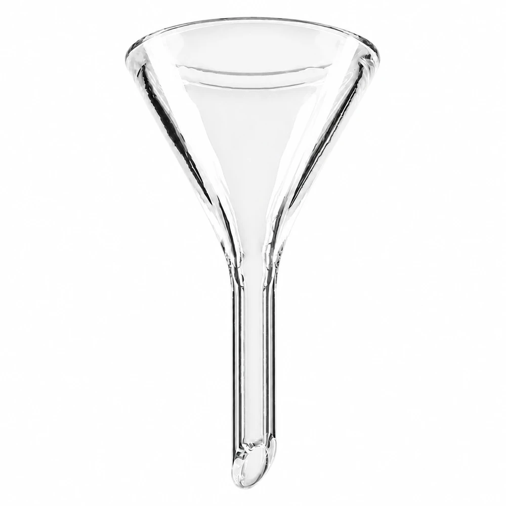 Embudo de vidrio de 30 mm de diámetro de vidrio sodocálcico con ángulo de 60 grados para uso en laboratorio