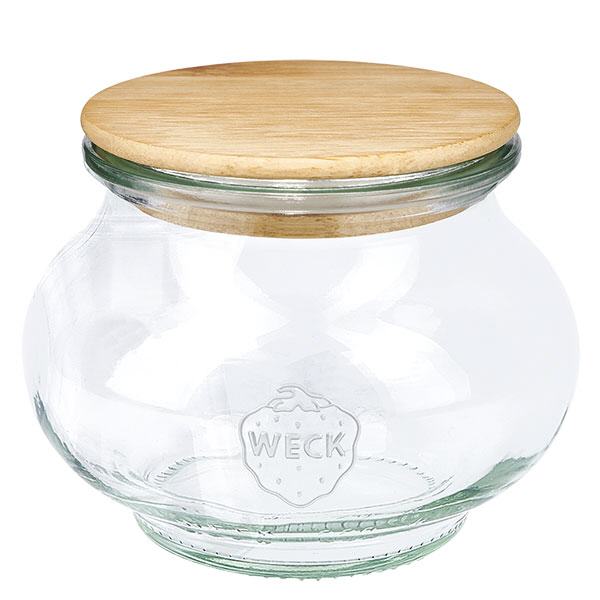 Tarro decorativo WECK RR60 de 220 ml con tapa de madera
