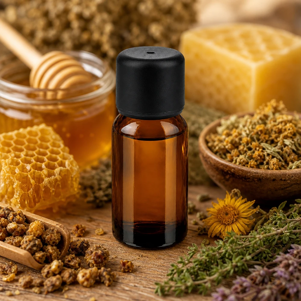 Frasco compacto de vidrio ámbar de 10 ml con abertura de 6 mm para una dosificación precisa de los aceites aromatizantes