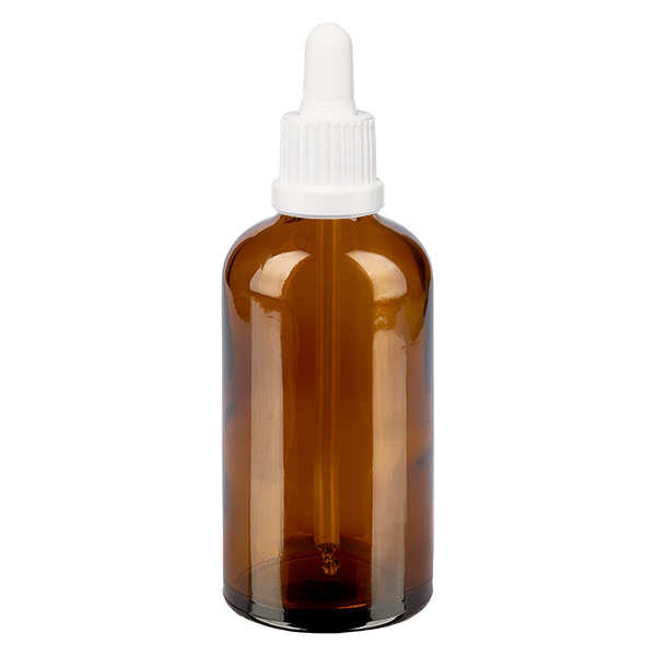 Frasco pipeta 100ml cierre inviolable blanco BrownLine UT18/100