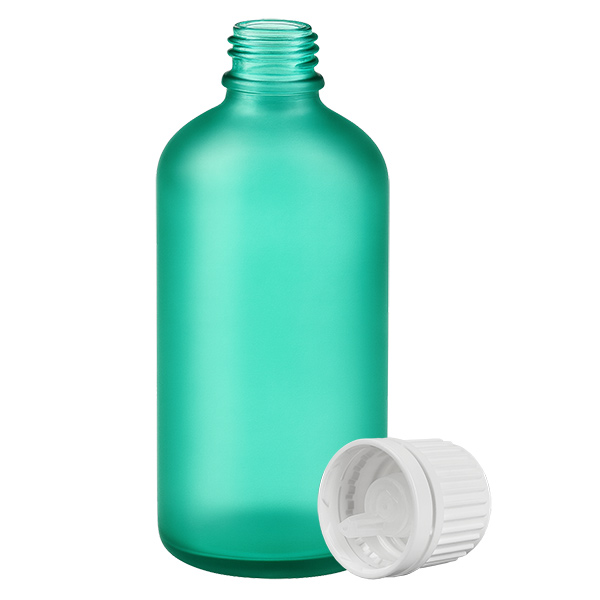Frasco cuentagotas de 100 ml con cierre inviolable de 0,7 mm blanco GreenLine UT18/100 Frasco cuentagotas de 100 ml con cierre inviolable de 0,7 mm blanco GreenLine UT18/100