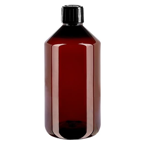 Botella PET 750ml con tapón inviolable negro Botella PET 750ml con tapón inviolable negro