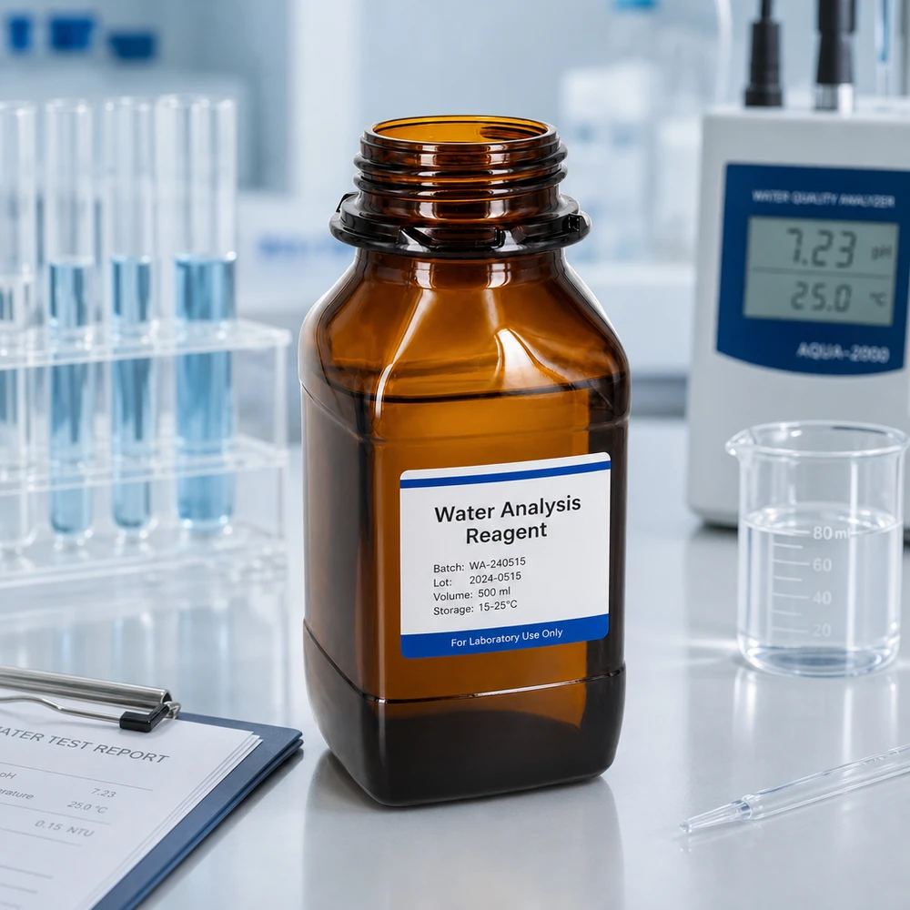 Frasco de laboratorio preciso de 500 ml con tapón de rosca para el almacenamiento seguro de reactivos