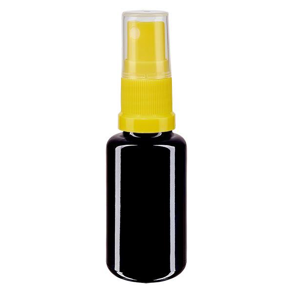 Botella de farmacia violeta 20ml accesorio pulverizador amarillo Botella de farmacia violeta 20ml accesorio pulverizador amarillo