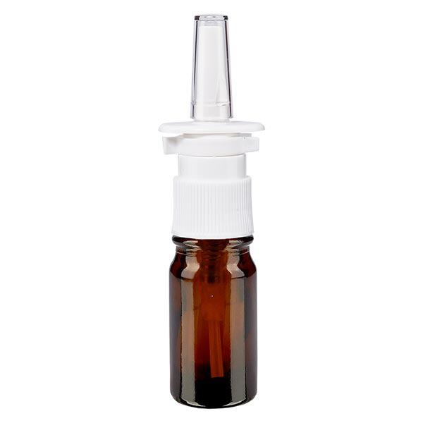 Botella de farmacia marrón 5ml spray nasal blanco estándar Botella de farmacia marrón 5ml spray nasal blanco estándar