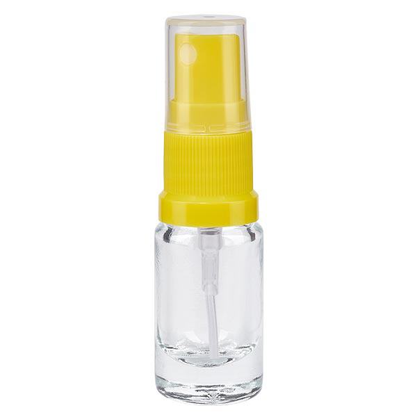 Botella de farmacia transparente 5ml tapón pulverizador amarillo Botella de farmacia transparente 5ml tapón pulverizador amarillo