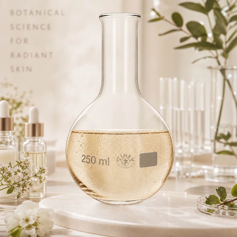 Frasco de vidrio transparente de 250 ml con cuello estrecho para aplicaciones científicas e investigación