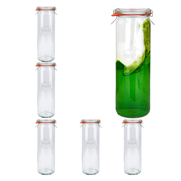 Juego de 6 vasos Weck de 600ml, 1/2L