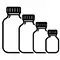 Vasos de farmacia marrones con cuello ancho Vasos de farmacia marrones con cuello ancho