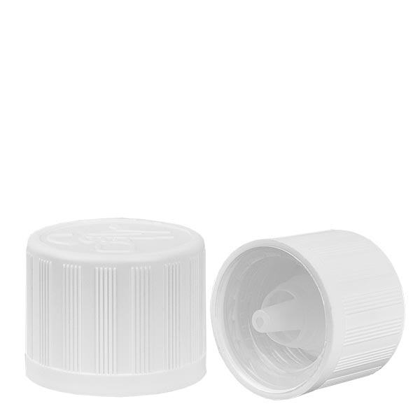 Tapón de goteo blanco 18mm bloqueo de seguridad para niños estándar Tapón de goteo blanco 18mm bloqueo de seguridad para niños estándar