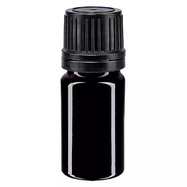 Botella de farmacia violeta 5ml tapón cuentagotas anillo vertedor 1mm negro cierre inviolable Botella de farmacia violeta 5ml tapón cuentagotas anillo vertedor 1mm negro cierre inviolable