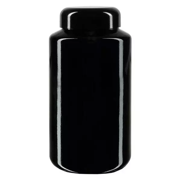 Tarro de cristal violeta de boca ancha 500ml, con tapa negra Tarro de cristal violeta de boca ancha 500ml, con tapa negra