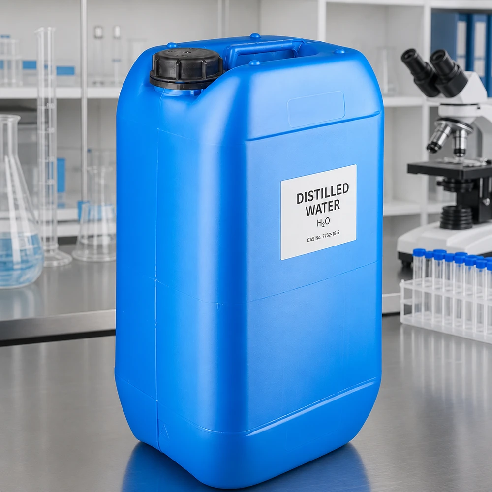 Bidón 15 litros azul con tapón de rosca inviolable Bidón azul de 15 litros, apto para uso alimentario, con cierre OV, para agua destilada en el laboratorio