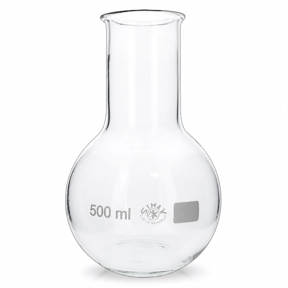 Termo 500 ml cuello ancho Frasco de pie de 500 ml y cuello ancho de vidrio de borosilicato transparente para aplicaciones de laboratorio