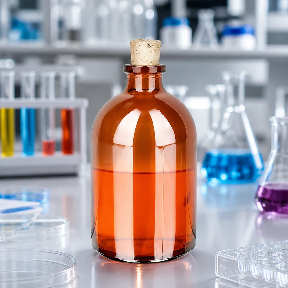 Botella de vidrio ámbar 100ml con corcho 11/14mm Klassische Apothekerflasche aus Braunglas 100ml mit herausnehmbarem Naturkorken 11/14mm