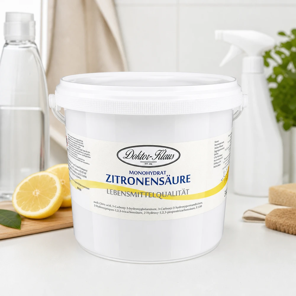Ácido cítrico Doktor-Klaus 5 kg en cubo de plástico blanco apilable con tapa de seguridad