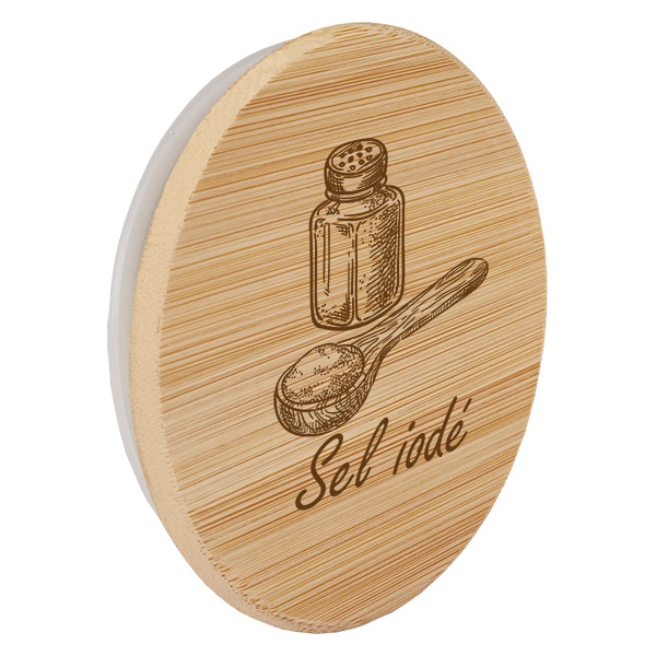 Couvercle en bois "Sel iodé" pour WECK RR60 Couvercle en bois "Sel iodé" pour WECK RR60