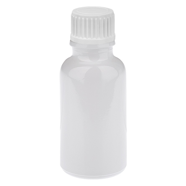 Frasco cuentagotas de 20 ml, 0,9 mm, blanco, tapón estándar WhiteLine UT18/20 Frasco cuentagotas de 20 ml, 0,9 mm, blanco, tapón estándar WhiteLine UT18/20