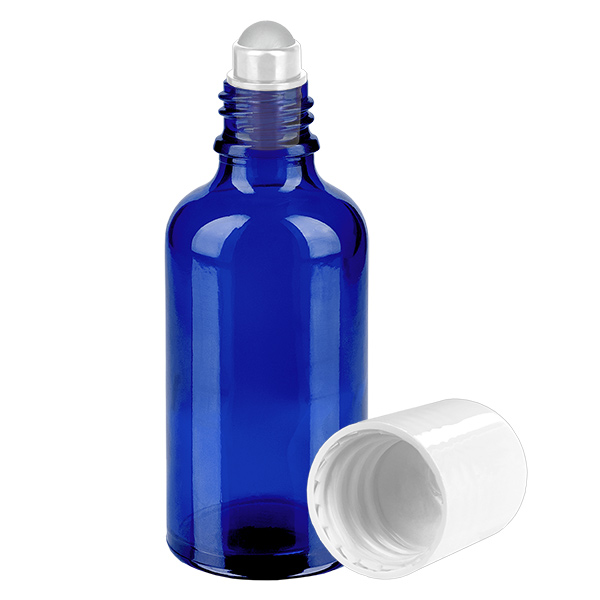 Frasco roll-on 50ml blanco tapón estándar BlueLine UT18/50