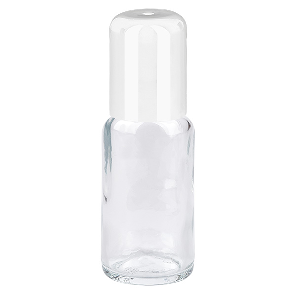 Frasco roll-on de 20 ml blanco con tapón estándar ClearLine UT18/20