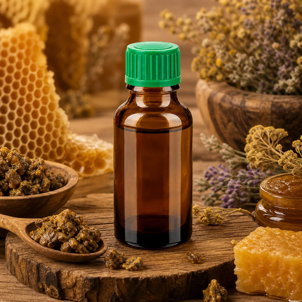 Frasco cuentagotas de 20 ml de alta calidad, de vidrio ámbar con protección UV y tapón verde ergonómico
