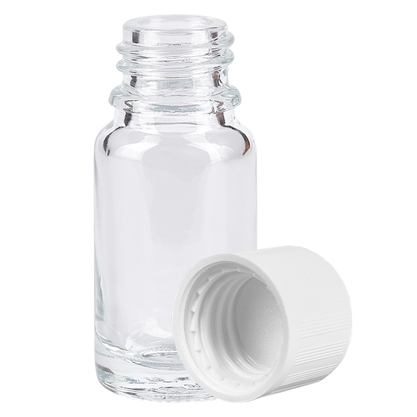 Frasco 10ml 11mm tapón rosca blanco con precinto ClearLine UT18/10 Frasco 10ml 11mm tapón rosca blanco con precinto ClearLine UT18/10