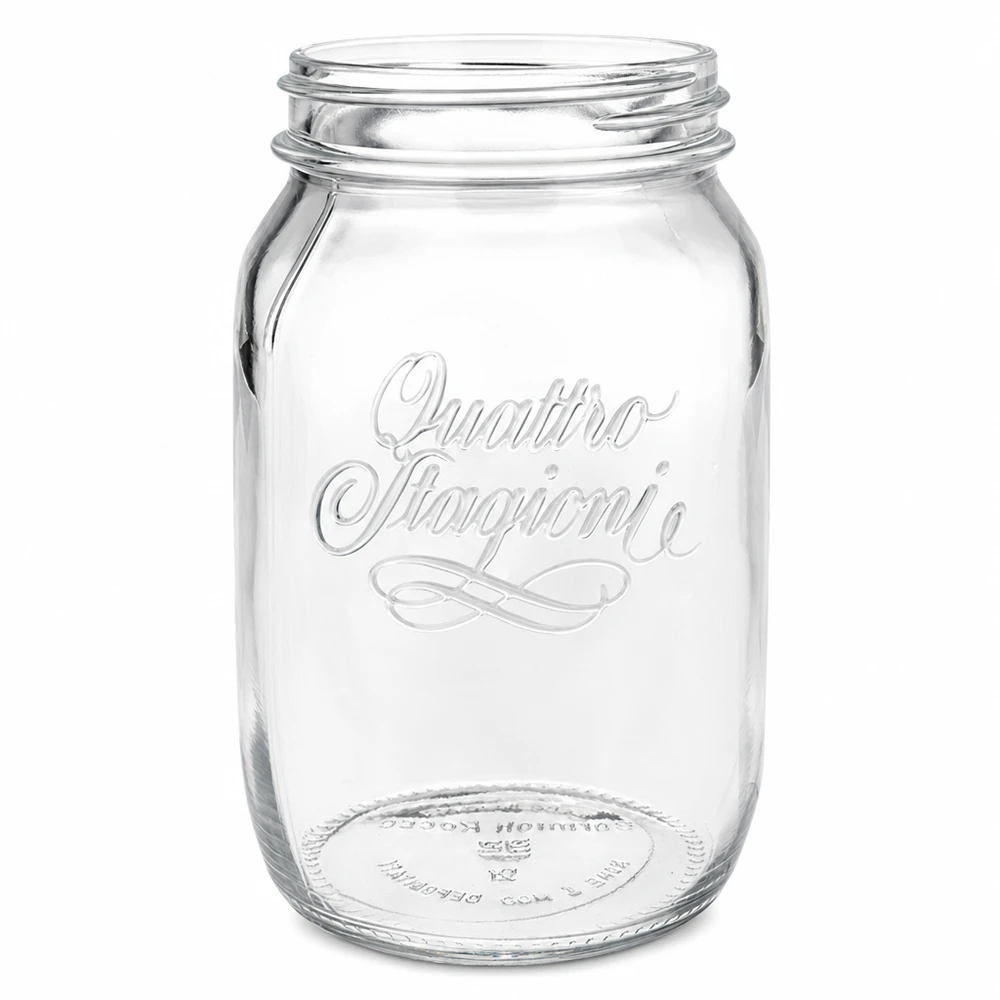 Tarro para conservas Quattro Stagioni de 1000 ml, de vidrio transparente con rosca, para conservar y almacenar