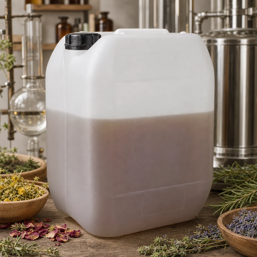 Bidón semitransparente de 10 litros de material natural con homologación UN, para flores secas y hierbas aromáticas