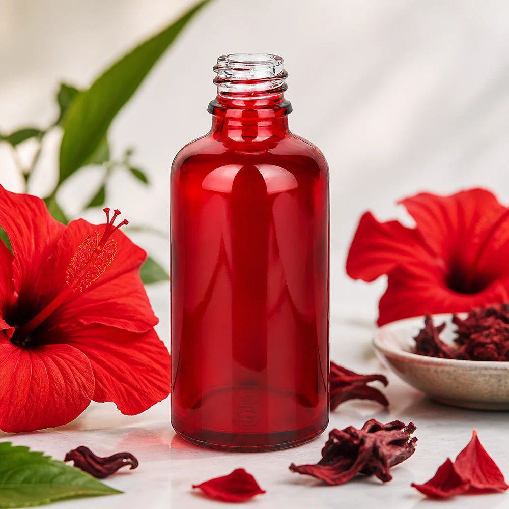 Botella de farmacia de 50ml RedLine UT18/50 UNiTWIST Elegante frasco de farmacia rojo RedLine UT18/50 UNiTWIST con diseño estilizado para la farmacia moderna