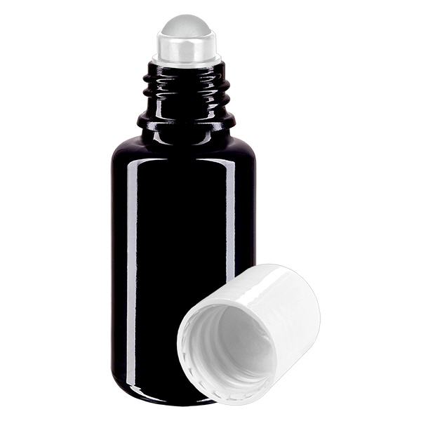 Botella de farmacia violeta 20ml tapón roll-on blanco Botella de farmacia violeta 20ml tapón roll-on blanco
