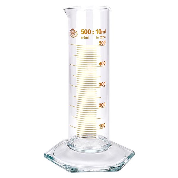 500 ml probeta graduada NF de vidrio, escala marrón 500 ml probeta graduada NF de vidrio, escala marrón